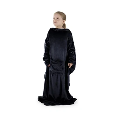 Afbeelding van Blumtal Deken Trui Draagbare Kinderen met Mouwen Knuffeldeken 90x105cm Donkerblauw