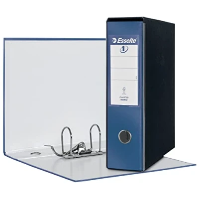 Afbeelding van Esselte Ordner Eurofile met hefboommechanisme en mobiele telefoon, formaat commercieel, karton gecoat kunststof, rugbreedte 8 cm, blauw metallic, 390753960