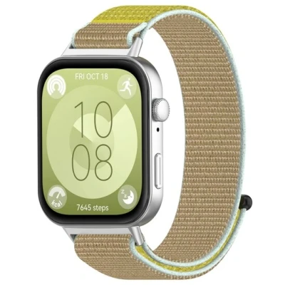 Afbeelding van Sport loop Nylon bandje Geel Huawei Fit 3