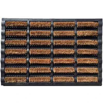 Afbeelding van oKu Tex deurmat, entreemat, Java&quot;, met borstel, kokosmat rubber, voor buiten, antislip, 45 x 75 cm