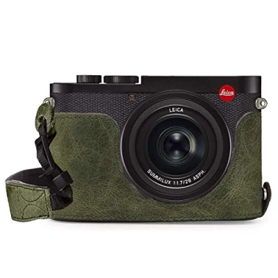 Afbeelding van MegaGear MG1721 Ever Ready Echt Lederen Camera Half Case compatibel met Leica Q2 Groen