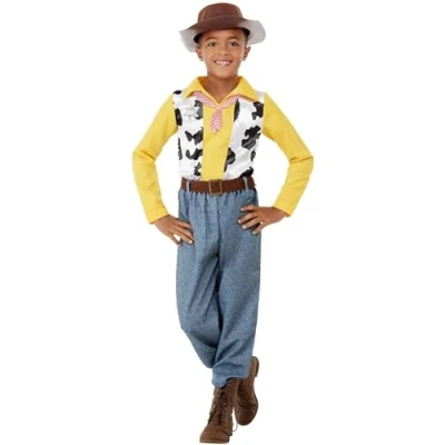 Afbeelding van Smiffy&#039;s Woody Kostuum Sheriff Trots Tot Uw Dienst Jongen Blauw, Geel Medium Carnavalskleding Verkleedkleding