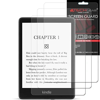 Afbeelding van TECHGEAR 3 stuks beschermfolie voor Amazon Kindle Paperwhite 5 / Signature/Paperwhite Kids 6,8&quot; (2021/11e generatie) folie, Full Screen Protector Ultra Clear