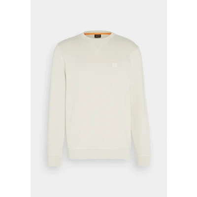 Afbeelding van Hugo Boss sweater heren katoen beige effen ronde hals 6XL Big &amp; Tall Plus Size