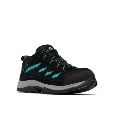 Afbeelding van Columbia Women&#039;s Crestwood Waterproof, Waterproof Low Rise Trekking and Hiking Shoes, Black/Teal, 8