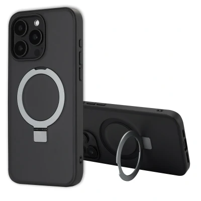 Afbeelding van Apple iPhone 15 Pro Max MagSafe Hoesje Kunststof Accezz Hardcase/Backcover Zwart Telefoonhoesje Shockproof/Valbescherming