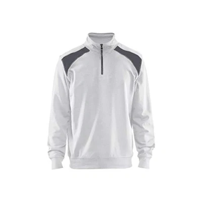 Afbeelding van Blaklader 3353 Werksweater Korte Rits Wit/Grijs