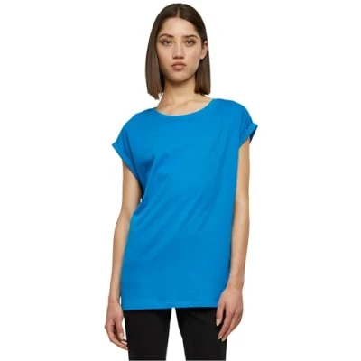 Afbeelding van Urban Classics Curvy Ladies Extended Shoulder TEE Tshirt basic, Dames, Maat: 4XL, Hawaiianblue