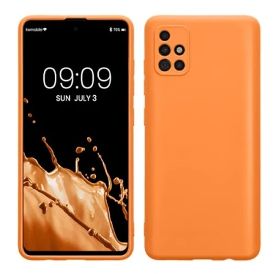 Afbeelding van kwmobile telefoonhoesje geschikt voor Samsung Galaxy A51 Hoesje smartphone Precisie camera uitsnede In fruitig oranje