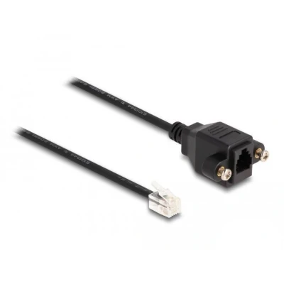 Afbeelding van Delock Kabel RJ10 Stecker zu Buchse zum Einbau 30 cm schwarz HQ
