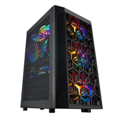 Afbeelding van MARSGAMING MCMESH Zwart, Gaming PC Behuizing, Micro ATX, Totaal Mesh Ontwerp, 3xFan FRGB