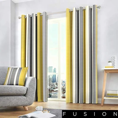 Afbeelding van Fusion Twee gordijnpanelen, katoen, polyester, oker, B 168 cm (66) x D137 (54)