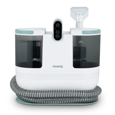 Afbeelding van H.Koenig TWT88 Handtextielreiniger, warm water, dubbele tank, 1600 ml en 950 ml, waterstroom 290 ml/min, temperatuur tot 60 C, 2 zuigniveaus, 1200 W