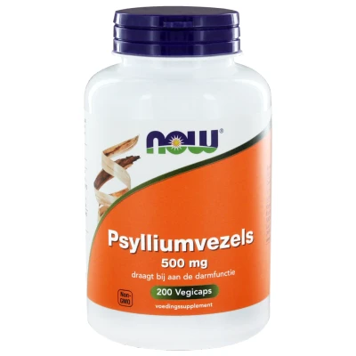 Afbeelding van 2x NOW Psylliumvezels 500 mg 200 capsules