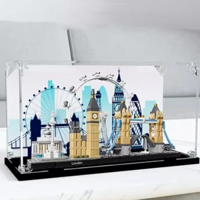 Afbeelding van CHIFENMS Acryl transparante vitrine voor Lego 21034 Architecture Series London display Box, bouwsteen verzamelobjecten transparant stofdicht showcase opbergdoos box standaard (alleen