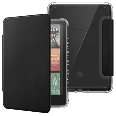 Afbeelding van FINTIE Hoesje voor 7 inch Kindle Paperwhite 2024 (12e generatie) en Colorsoft Signature Edition (1e generatie), transparante zachte TPU beschermhoes slaap /wekfunctie, zwart