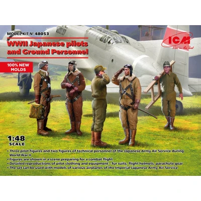Afbeelding van 1:48 ICM 48053 Japanse piloten en grondpersoneel uit de Tweede Wereldoorlog Plastic Modelbouwpakket