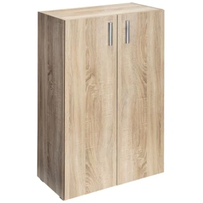 Afbeelding van Casaria® Eikenhouten Commode Vela 3 Deuren 115,5x60x30cm In Hoogte Verstelbare Schappen Multifunctioneel Opbergkast