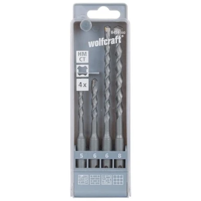 Afbeelding van Wolfcraft 8456000 Carbide Hamerboorset 4 delig 5 mm, 6 8 mm SDS Plus 1 set(s)