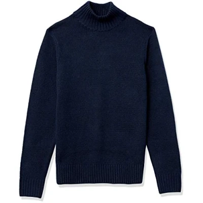 Afbeelding van Amazon Essentials Men&#039;s Zacht aanvoelende coltrui met lange mouwen, Marineblauw, S