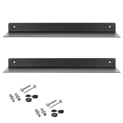 Afbeelding van SOTECH set van 2 design wandplanken HOVER III 350 x 130 30 mm zwart, wandbevestiging, wandplank incl. bevestigingsset, moderne plank