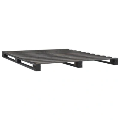 Afbeelding van Bedframe pallet massief grenenhout grijs 140x200 cm