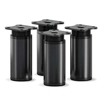 Afbeelding van sossai® design meubelpoten MFR1 set van 4 in hoogte verstelbaar Rond profiel: 40 x mm Kleur: zwart mat Hoogte: 80 (+ 20 mm) Inclusief hoogwaardige houtschroeven