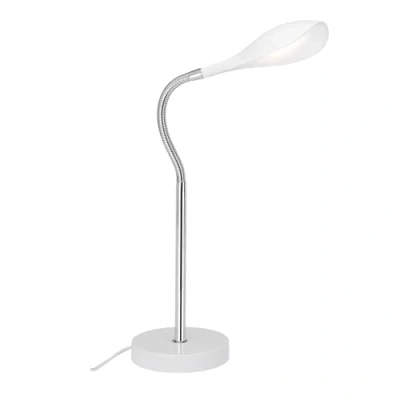 Afbeelding van Briloner Leuchten SWAN Bureaulamp. Tafellamp LED 45W Incl. snoerschakelaar Wit Chroom