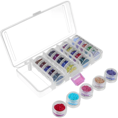 Afbeelding van Kurtzy Doorzichtig Plastic Kralen Opslag Organizer Doos met Verwijderbare Compartiment Containers &amp; Deksels 5 Stapels Potten Diamond Dot Painting Kralen, Sieraden, DIY Nail Art, Oorbellen