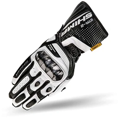 Afbeelding van SHIMA STR 2 Motorhandschoenen voor heren, touchscreen, zomer, sport lederen handschoenen met carbon enkelbeschermer, handpalm en vingerschuiver, versterkte (wit, 3XL)