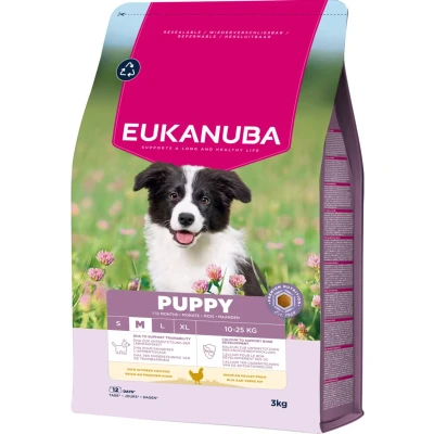 Afbeelding van Eukanuba Puppy Medium Breed kip hondenvoer 2 x 3 kg