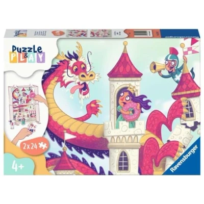 Afbeelding van Ravensburger puzzel Puzzle &amp; play Koninkrijk van de donuts Legpuzzel 2x24 stukjes