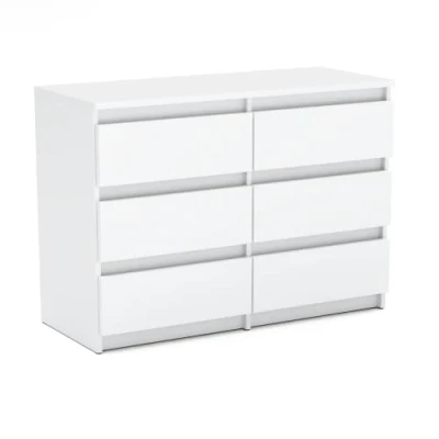Afbeelding van MRBLS Ladekast Witte met 6 Laden Commode MDF Spaanplaat Dressoir Kleerkast Garderobe Modern Meubilair Lades voor de Slaapkamer van Woonkamer Gang (Wit Mat) 100 x 33,5 71,5 cm (B/D/H)