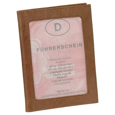 Afbeelding van Lederen ID kaarthouder map auto etui verschillende kleuren, naturel,
