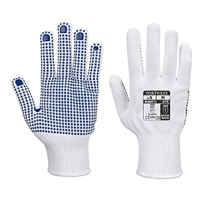 Afbeelding van Nylon Polka dot Handschoen maat Medium, WhBlu