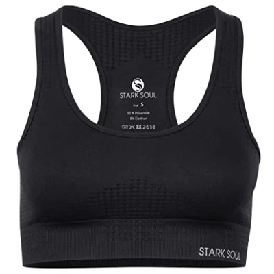 Afbeelding van STARK SOUL Sportbeha met uitneembare cups, medium ondersteuning, diverse kleuren, maten XS, S, M, L en XL, zwart, XL
