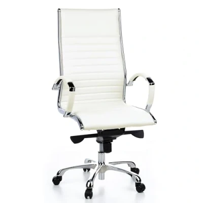 Afbeelding van hjh OFFICE Parma 20 660510 bureaustoel, managersstoel, leer, crème, design klassiek, hoogwaardige afwerking, hoge rugleuning, ergonomische draaistoel, XXL managersstoel