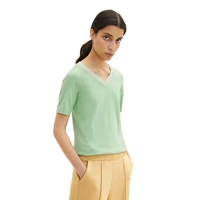 Afbeelding van TOM TAILOR Dames T shirt 1035472, 31034 Okra Green, M