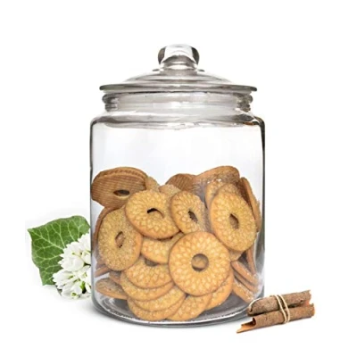Afbeelding van Sendez voorraadpot 6L met deksel glazen container bewaarpot bonbonnière koekjesblik inmaakpot