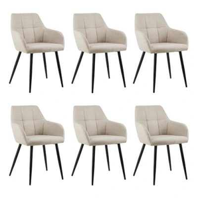 Afbeelding van Set van 6 Kick eetkamerstoel Nova beige