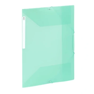 Afbeelding van Viquel Opbergmap met 3 kleppen van kunststof grote capaciteit A4 ordnerbox identificatielabel Doorschijnend groen