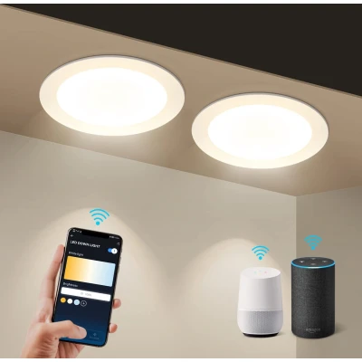 Afbeelding van Aigostar 18W Inbouwlamp Plafondlamp LED 2 stuks, 1765LM Smart Alexa Verlichting WiFi Inbouwspot Spot Downlight Compatibel met Alexa/Google Assistant, Dimbaar 3000 6500K, Φ190 200mm