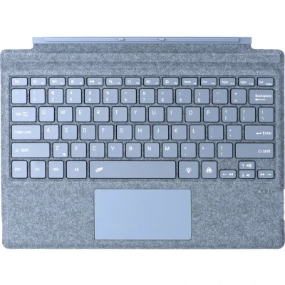 Afbeelding van Toetsenbord geschikt voor Microsoft Surface Pro 4/6/7 QWERTY Bluetooth Cover Met Touchpad en verlichting Licht Blauw