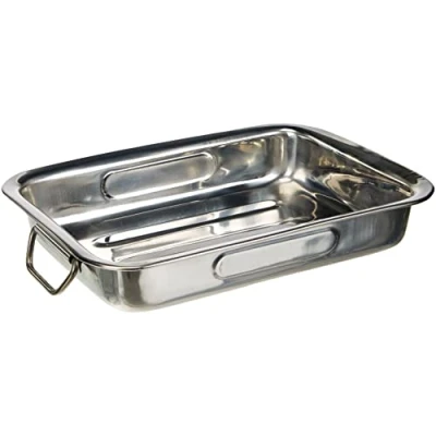 Afbeelding van Ibili Braadpan met Vouwgrepen 25x19x5,5 cm van RVS, Zilver, 25 x 19 5,5