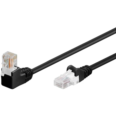 Afbeelding van Goobay CAT 5e Patch Cable 1x 90 Angled, U/UTP, black 0.25 m