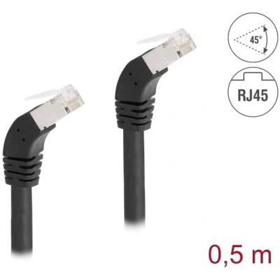 Afbeelding van Delock RJ45 Netzwerkkabel Cat.6A S/FTP 45 nach unten gewinkelt 0,5 m s