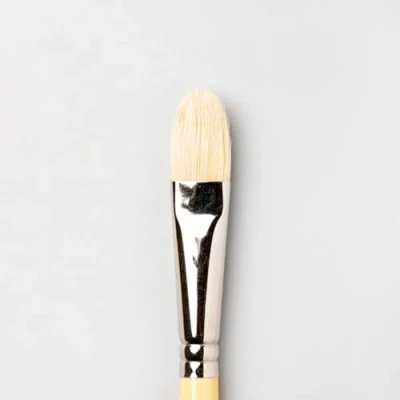 Afbeelding van Winsor &amp; Newton 5870010 Artists varkenshaarpenseel gemaakt van hoogwaardig Chunking varkenshaar voor olieverf en acrylverf Filbert penseel lange Steel Nr. 10,