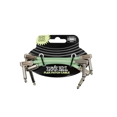 Afbeelding van Ernie Ball Flex Patchkabel 3&quot; Glow in Dark 3 Pack