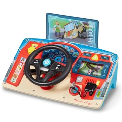 Afbeelding van Melissa &amp; Doug Paw Patrol houten dashboard en stuurwiel, reddingsmissie met Skye, Rubble, Marshall, Chase, educatief spel, 3+ jaar, cadeau voor jongens meisjes (Engelse versie)