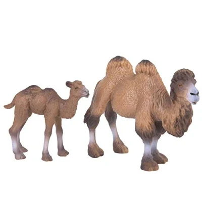 Afbeelding van Diermodel speelgoed 2 stuks miniatuur realistisch wetenschap plastic dier kameel model figuur simulatie educatief voor kinderen